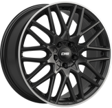 Alu kola CMS C25, 19x8.5 5x114.3 ET40, černá lesklá + leštěný límec (zátěžová)