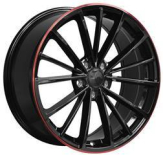 Alu kola Racing Line B5937, 18x7.5 5x112 ET51, černá matná + červený límec