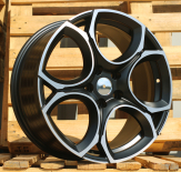 Alu kola Racing Line I5162, 17x7.5 5x112 ET45, Černá matná + leštění