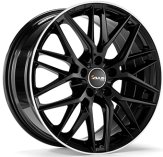 Alu kola AVUS VELGEN AF19, 19x8.5 5x112 ET35, černá lesklá + leštěný límec