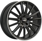 Alu kola CMS C23, 16x6.5 4x108 ET38, černá lesklá + leštěný límec