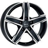 Alu kola MAK KING 5, 17x7.5 5x108 ET48, černá matná + leštění (zátěžová)