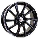 Alu kola Racing Line B1135, 19x8.5 5x112 ET35, Černá + leštěný límec