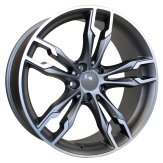 Alu kola Racing Line B1257, 19x9.5 5x112 ET38, Šedivá matná + leštění celoroční použití