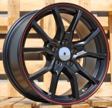 Alu kola Racing Line B5253, 16x7 5x112 ET36, černá matná + červený límec