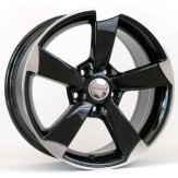 Alu kola Racing Line BK217, 16x7.5 5x112 ET45, černá + leštění