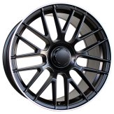 Alu kola Racing Line BK912, 19x8.5 5x112 ET45, Černá matná + leštěný límec