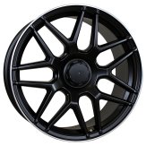 Alu kola Racing Line FE195, 19x8 5x112 ET43, Černá matná + leštěný límec