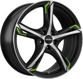 Alu kola RONAL R62 GREEN, 17x7.5 5x114.3 ET40, černá matná + leštění (zátěžová)