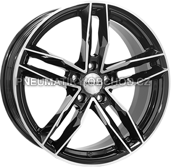 Alu kola MONACO WHEELS RR8M, 17x7.5 5x114.3 ET40, černá lesklá + leštění