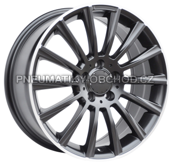 Alu kola Racing Line B1048, 17x8 5x112 ET35, Černá + leštěný límec