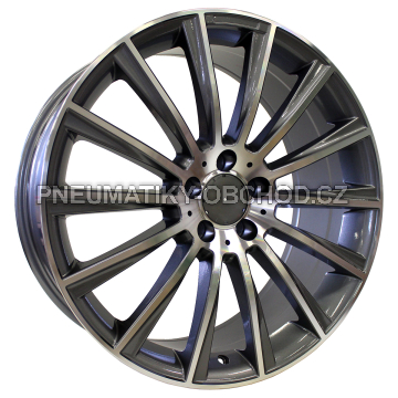 Alu kola Racing Line B1048, 17x8 5x112 ET35, šedivá + leštění