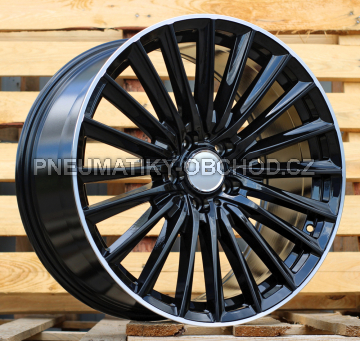 Alu kola Racing Line B5909, 19x9 5x112 ET45, Černá + leštěný límec