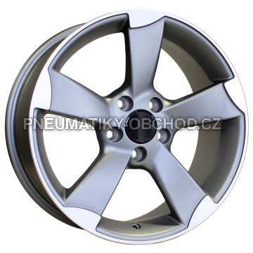 Alu kola Racing Line BK217, 19x8 5x112 ET45, šedivá matná + leštění