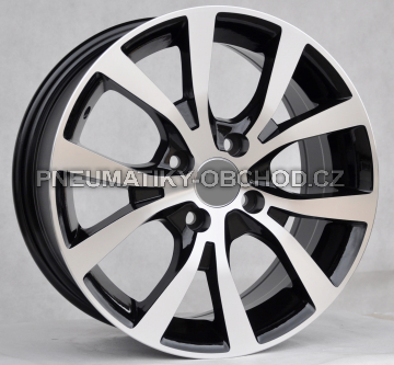 Alu kola Racing Line BK715, 15x6.5 4x100 ET40, černá + leštění