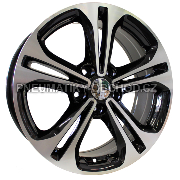 Alu kola Racing Line BK766, 16x6.5 5x114.3 ET46, černá + leštění