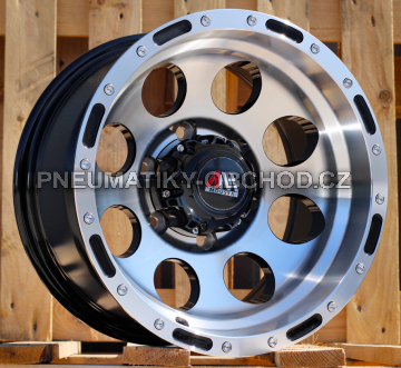 Alu kola Racing Line LU087, 15x8 6x139.7 ET-30, černá + leštění