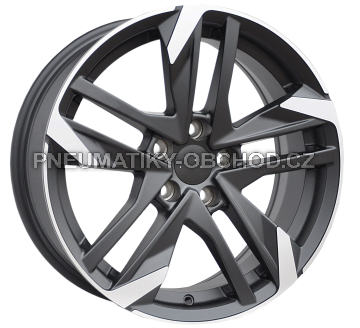 Alu kola Racing Line XE170, 17x7.5 5x108 ET44, Černá matná + leštění