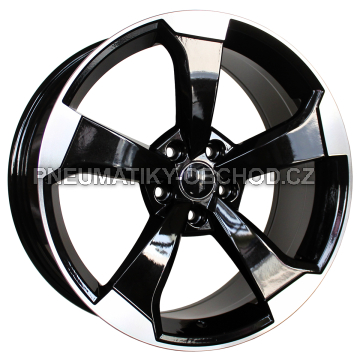 Alu kola Racing Line XE351, 17x7.5 5x100 ET40, černá + leštění