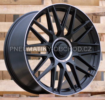 Alu kola Racing Line Y0207, 21x9 5x112 ET30, Černá matná + leštěný límec (zátěžová)