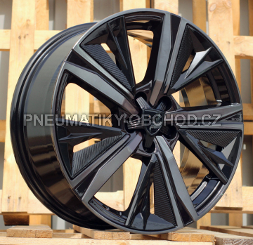 Alu kola Racing Line Y1187, 17x7.5 5x108 ET44, černá + černé leštění