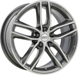 Alu kola BBS SX, 18x8 5x120 ET45, šedivá + leštění (zátěžová)