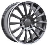 Alu kola Racing Line B1048, 17x8 5x112 ET35, Černá + leštěný límec