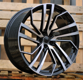 Alu kola Racing Line B1618, 22x10 5x112 ET20, černá + leštění (zátěžová)