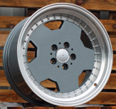 Alu kola Racing Line B5852, 17x9.5 5x112 ET25, šedivá + leštěný límec