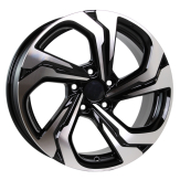 Alu kola Racing Line D2019, 17x7.5 5x114.3 ET45, černá + leštění