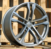 Alu kola Racing Line D5520, 19x8.5 5x112 ET35, šedivá matná + leštění