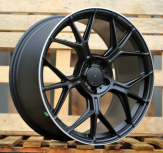 Alu kola Racing Line FBX120, 19x9.5 5x112 ET43, černá matná + leštěný límec