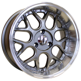 Alu kola Racing Line FR762, 17x8.5 4x100 ET20, šedivá + leštěný límec