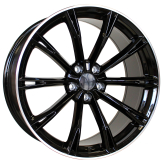 Alu kola Racing Line H5060, 19x8.5 5x112 ET32, Černá + leštěný límec