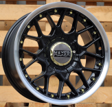 Alu kola Racing Line L1879, 15x7 8x100 ET25, Černá + leštěný límec