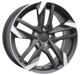 Alu kola Racing Line XE170, 17x7.5 4x108 ET25, Černá matná + leštění