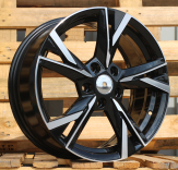 Alu kola Racing Line Y1241, 16x6.5 5x112 ET46, černá + leštění