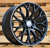 Alu kola Racing Line YS1180, 18x8 5x112 ET43, Černá matná + leštěný límec