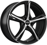 Alu kola RONAL R62, 19x8 5x108 ET45, černá matná + leštění (zátěžová)