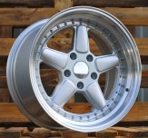 Alu kola Racing Line 7961F, 17x7.5 5x120 ET30, stříbrná + leštěný límec