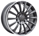 Alu kola Racing Line B1048, 16x7 5x112 ET45, Černá + leštěný límec