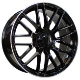 Alu kola Racing Line B1268, 20x9 5x112 ET50, Černá + leštěný límec