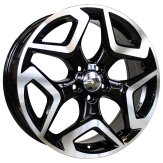 Alu kola Racing Line B1606, 17x7 5x100 ET55, černá + leštění