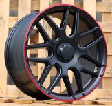 Alu kola Racing Line B5318, 20x8.5 5x112 ET38, černá matná + červený límec