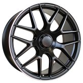 Alu kola Racing Line B5318, 21x9.5 5x112 ET40, Černá matná + leštěný límec (zátěžová)