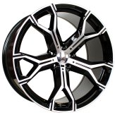 Alu kola Racing Line B5498, 22x10 5x120 ET40, černá + leštění (zátěžová)