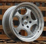 Alu kola Racing Line L2384, 17x9.5 5x120 ET20, stříbrná + leštěný límec