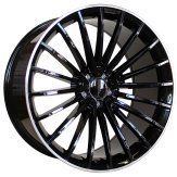 Alu kola Racing Line MR532, 19x9.5 5x112 ET45, Černá + leštěný límec (zátěžová)