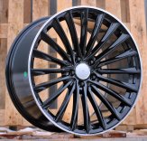 Alu kola Racing Line Y5909B, 20x8.5 5x112 ET40, Černá + leštěný límec