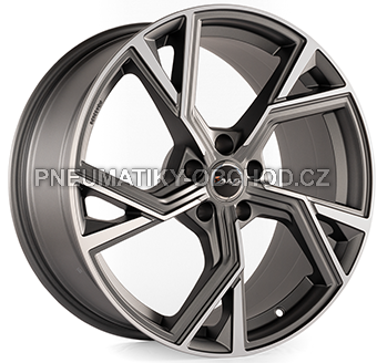 Alu kola AVUS VELGEN AF20, 19x8.5 5x112 ET48, šedivá matná + leštění